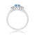 9ct white gold 7x5mm oval blue topaz & diamond ring 0.11ct