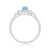 9ct white gold 6x4mm oval blue topaz & miracle plate diamond cluster ring 0.03ct