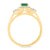 9ct gold 5mm cushion shape emerald & diamond ring 0.15ct