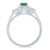 9ct white gold 5mm cushion shape emerald & diamond ring 0.15ct