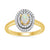 9ct gold 6x4mm oval opal & two row diamond cluster ring 0.27ct