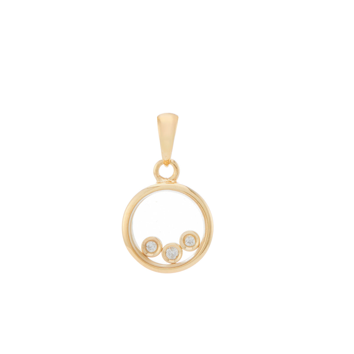 9ct gold round diamond pendant 0.03ct