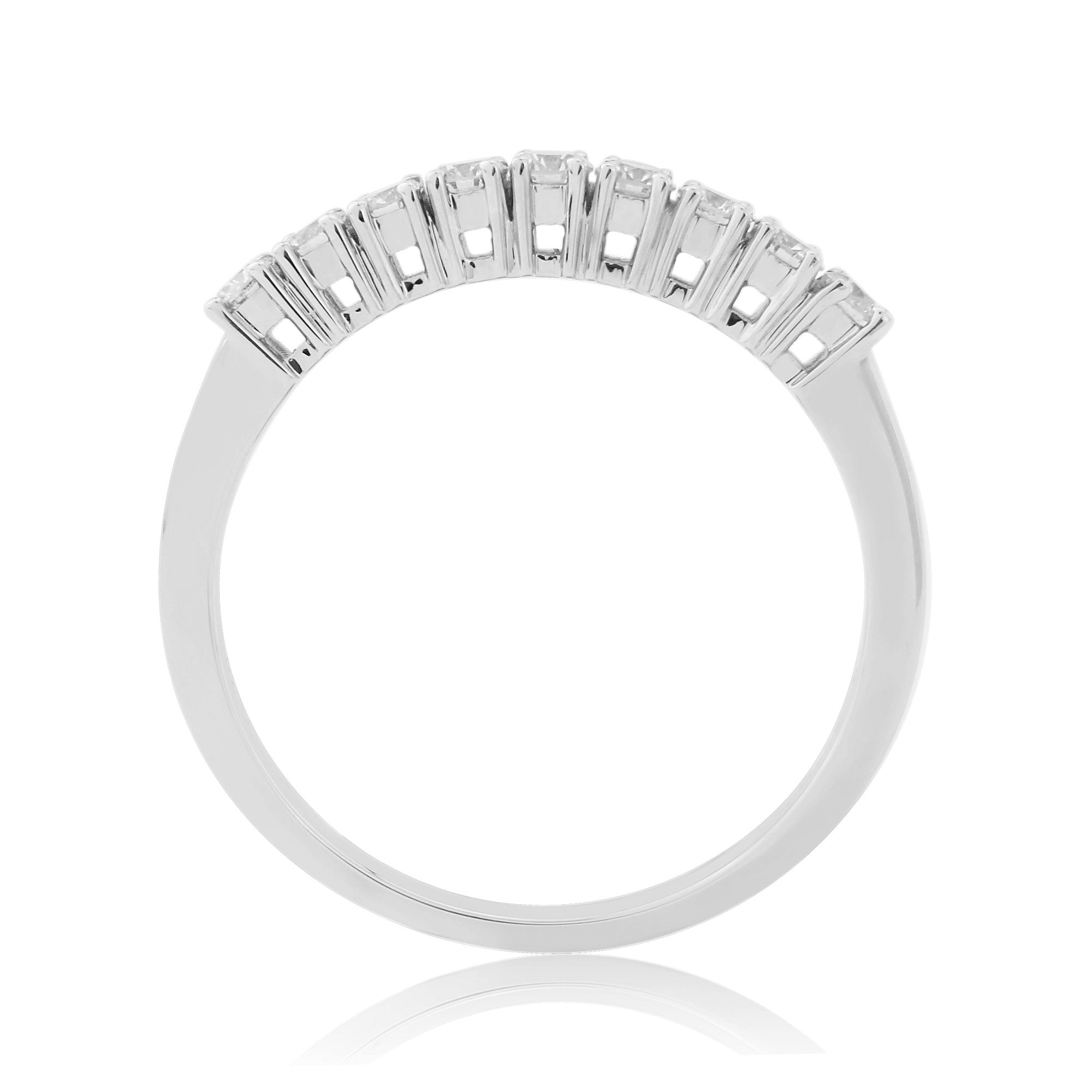 9ct white gold nine stone diamond half eternity ring 0.30ct