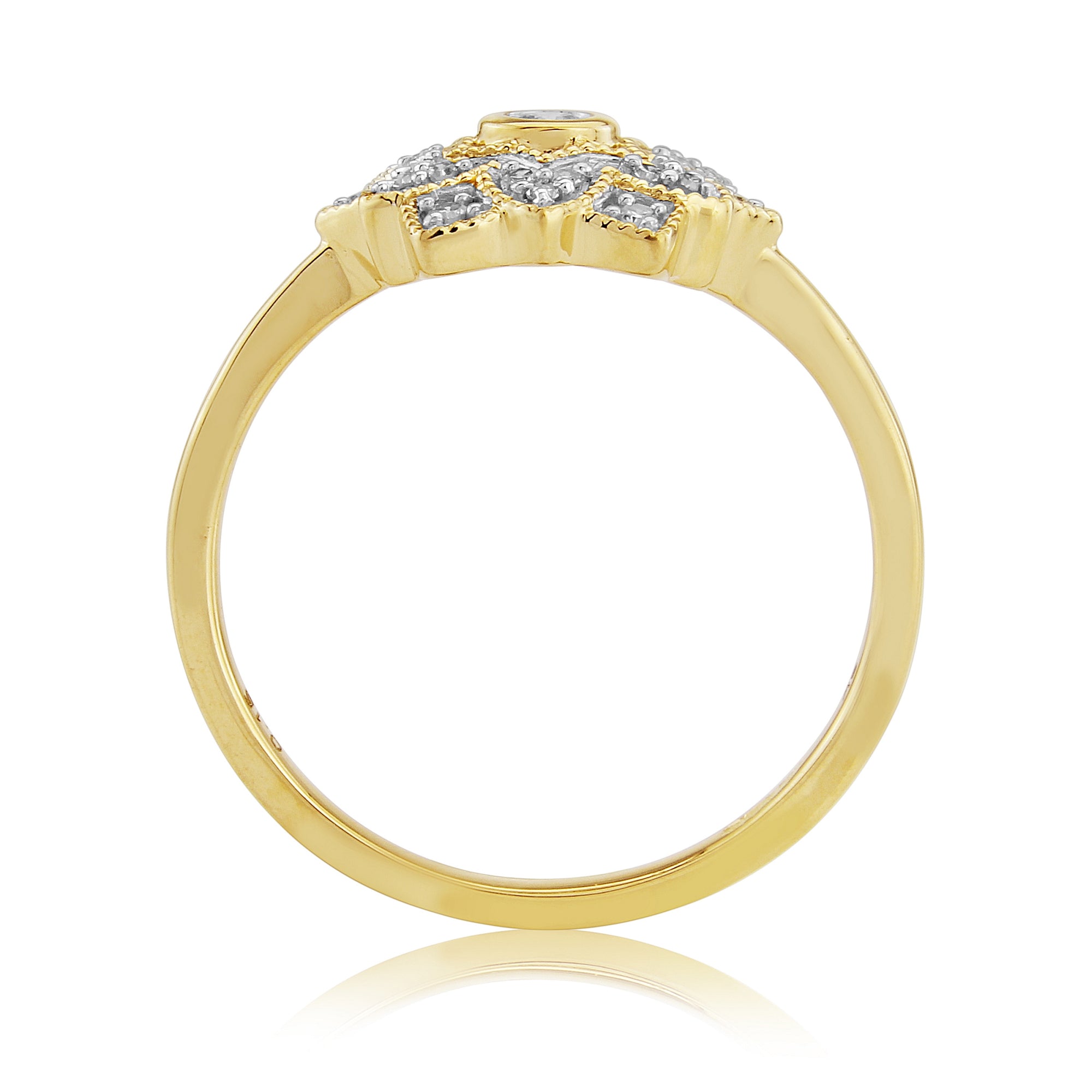 9ct gold diamond set cluster ring 0.15ct