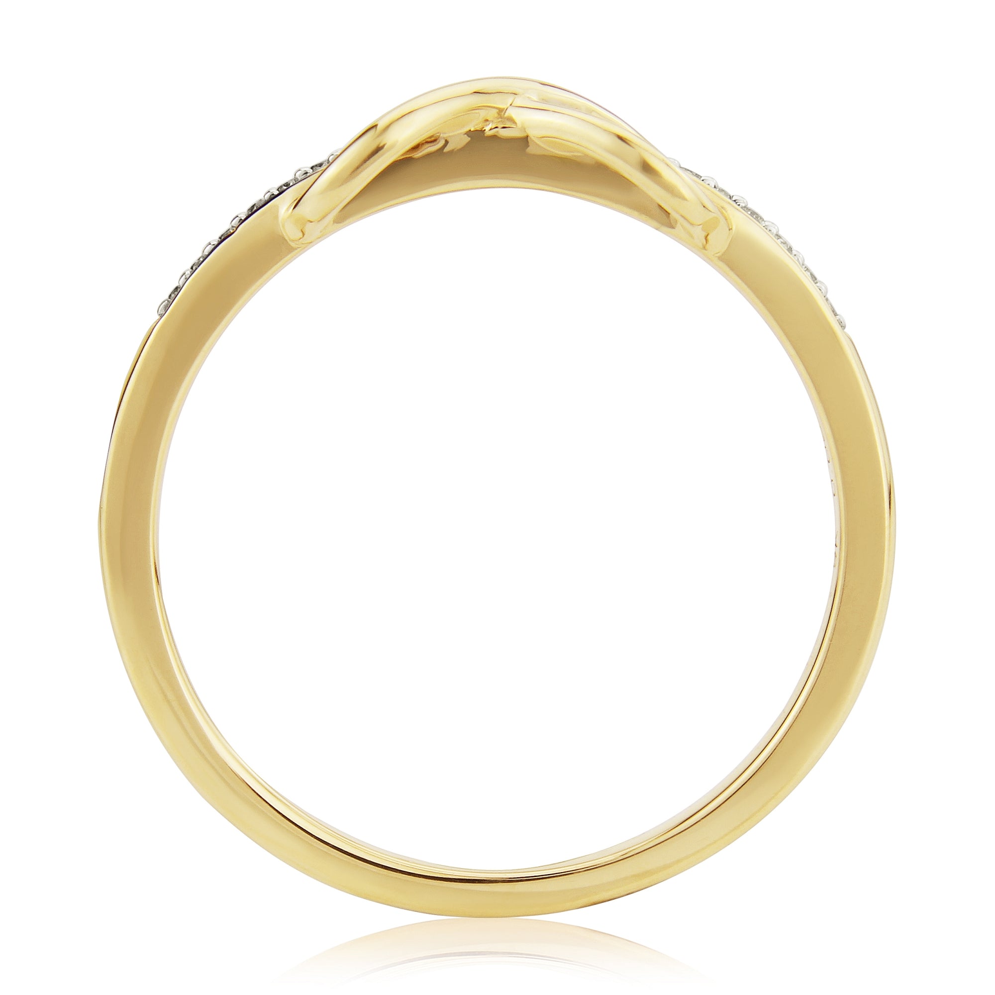 9ct gold diamond set infinity ring 0.05ct