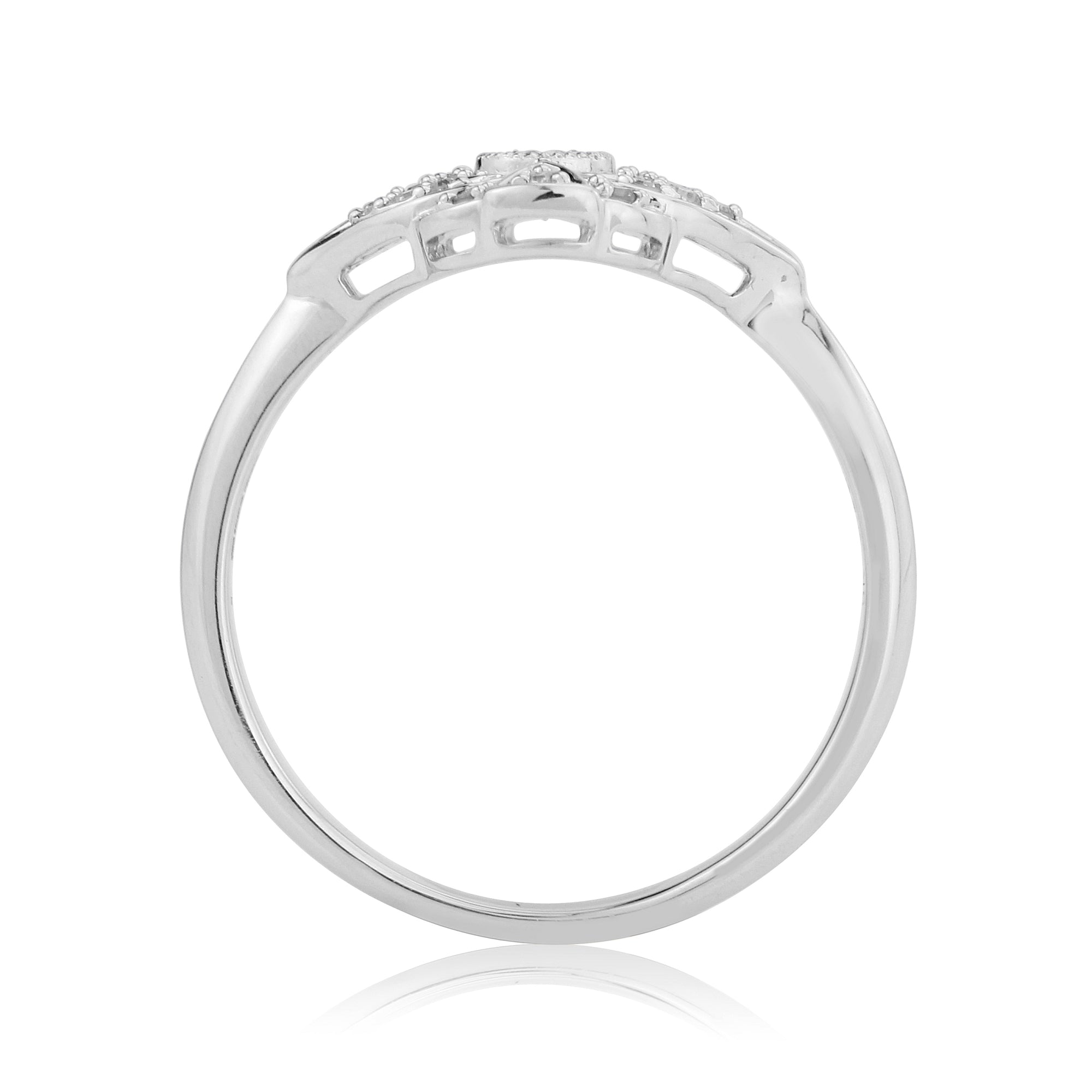 9ct white gold diamond set cluster ring 0.20ct