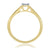 9ct gold single stone miracle plate diamond ring 0.17ct
