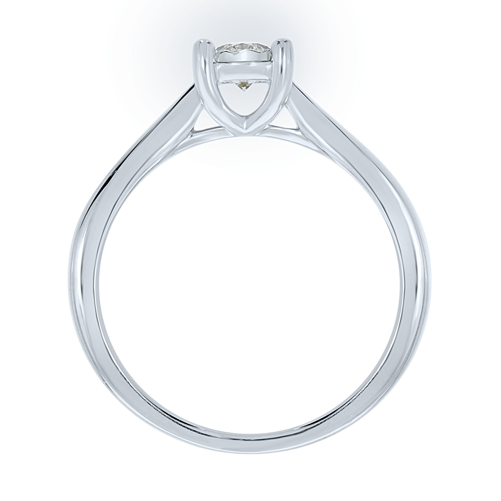 9ct white gold single stone miracle plate diamond ring 0.33ct