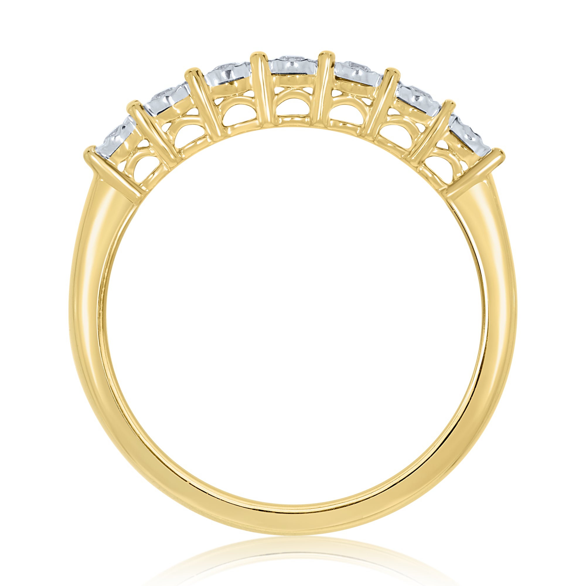 9ct gold 7 stone miracle plate diamond ring 0.15ct