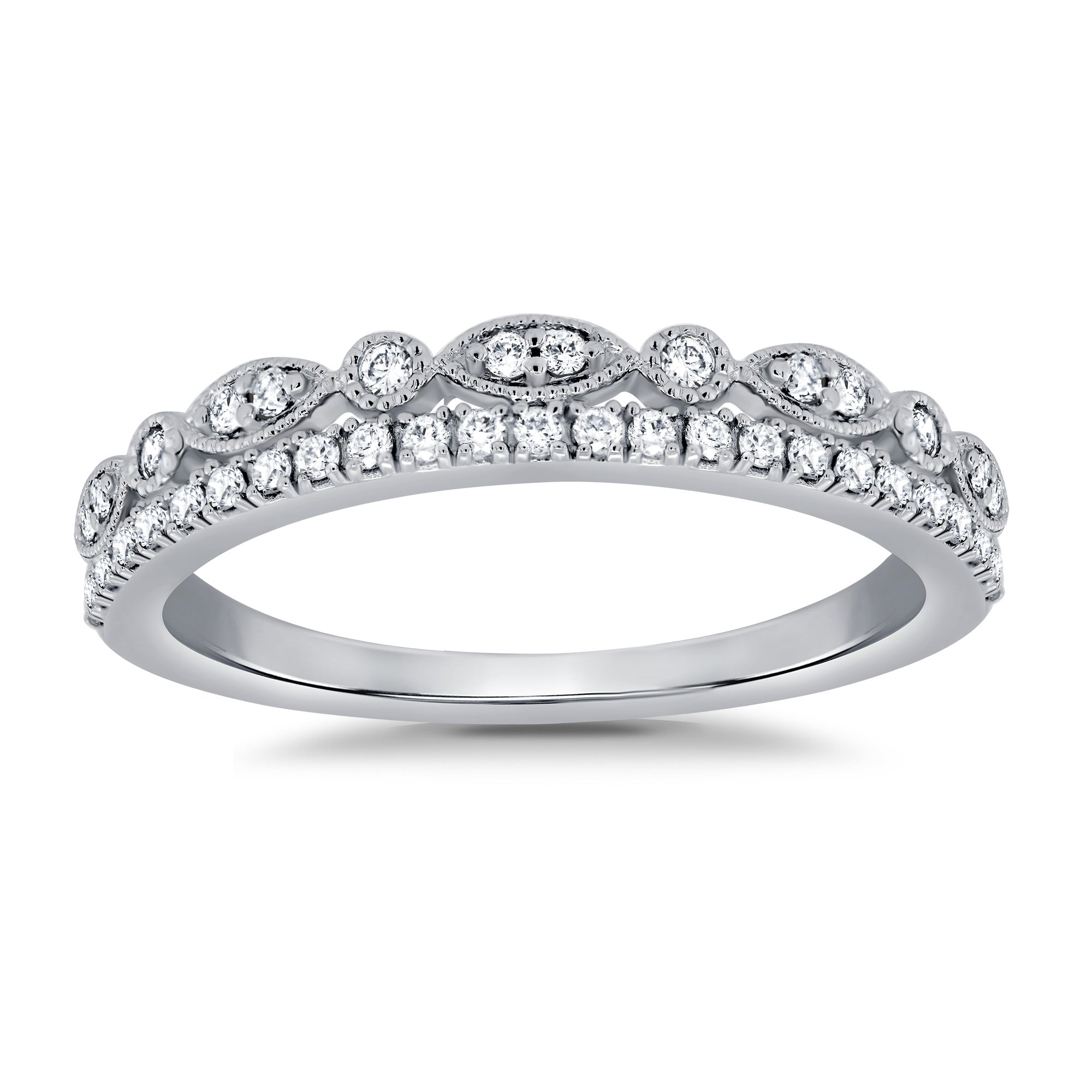 Platinum 2 row diamond set half et ring .25ct  H/SI