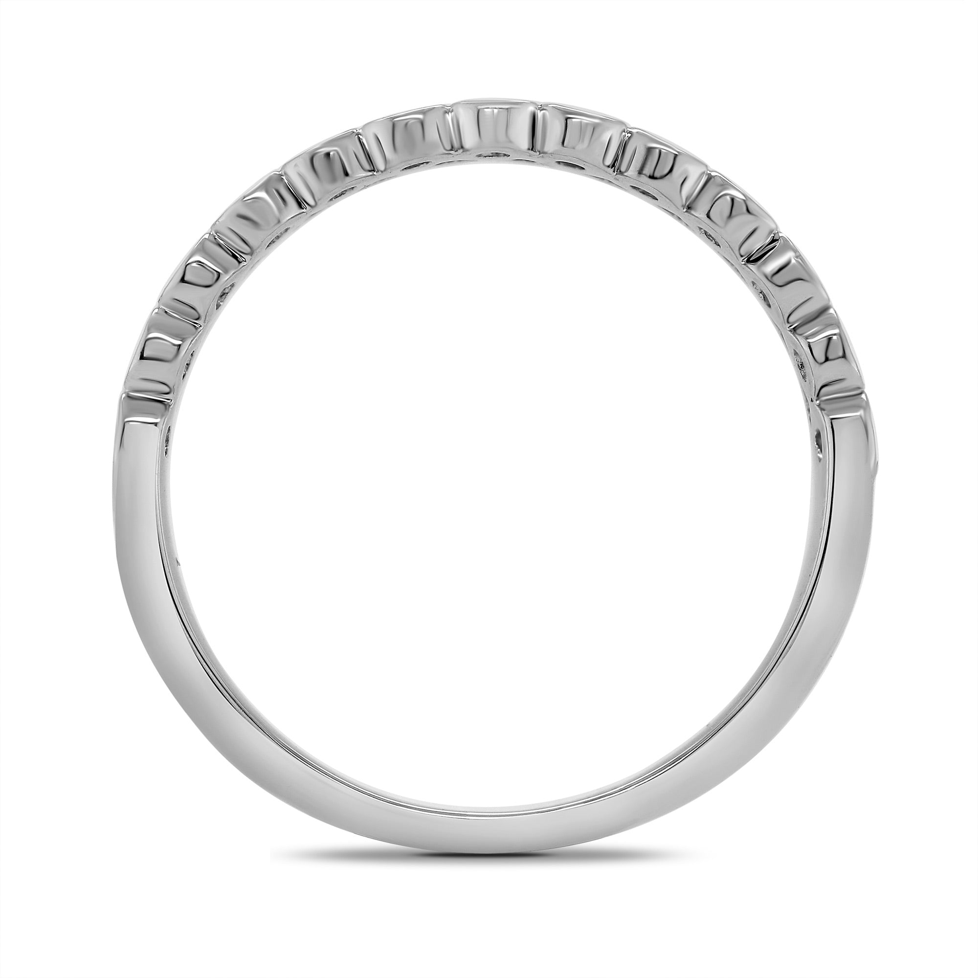 9ct white gold two row rub over set diamond half eternity ring 0.30ct