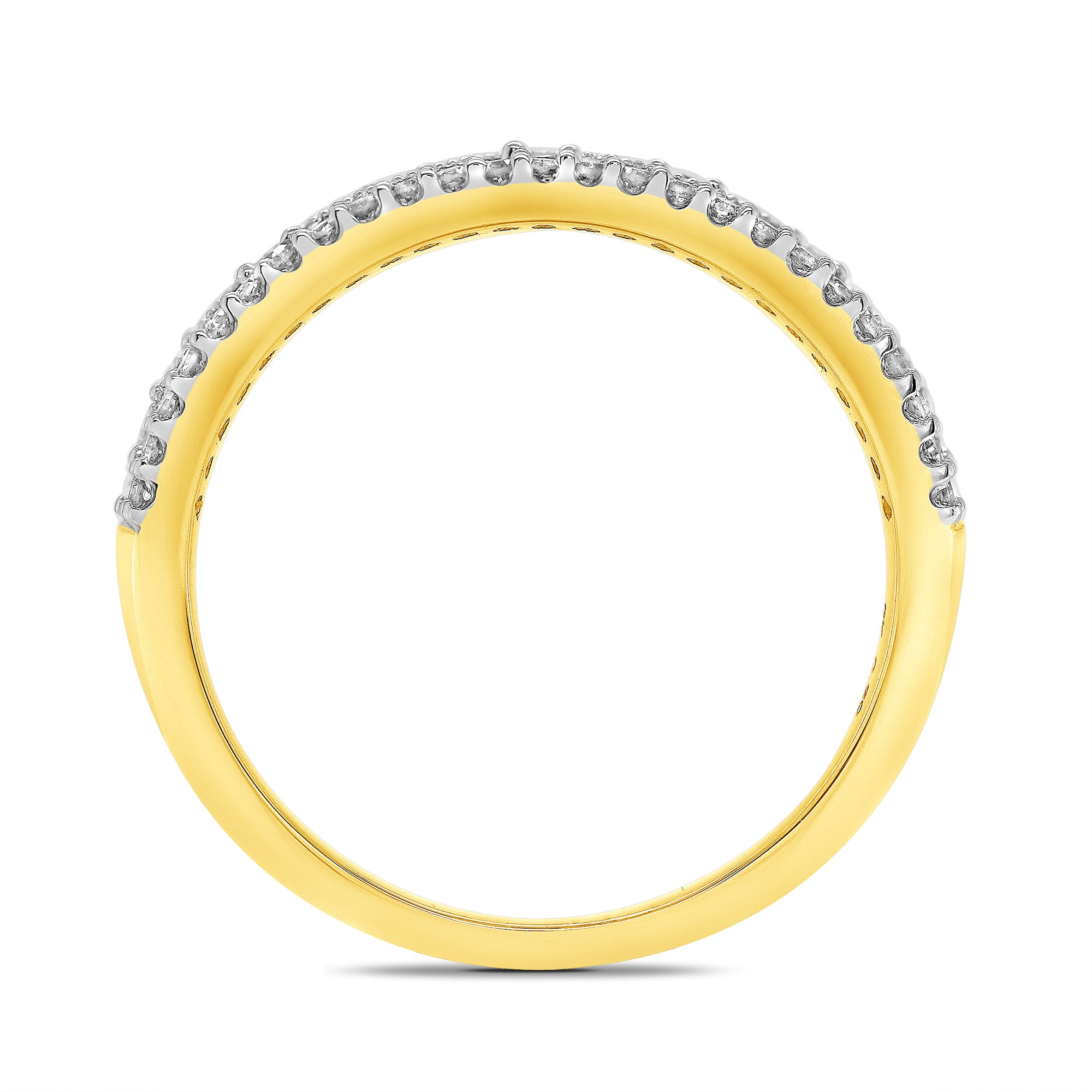 9ct gold two row diamond set swirl half eternity ring 0.20ct