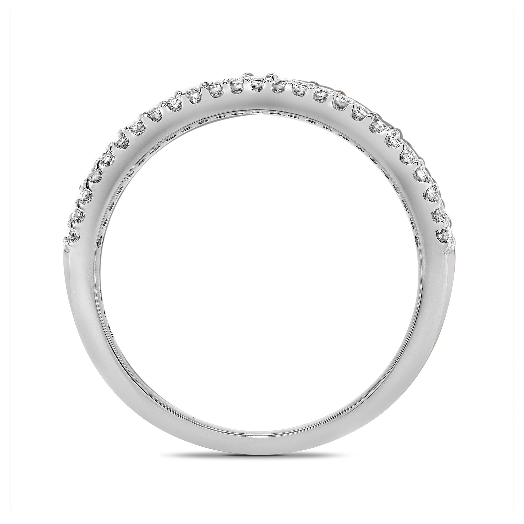 9ct white gold two row diamond set swirl half eternity ring 0.20ct