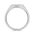 9ct white gold diamond set oval ladies signet ring 0.01ct