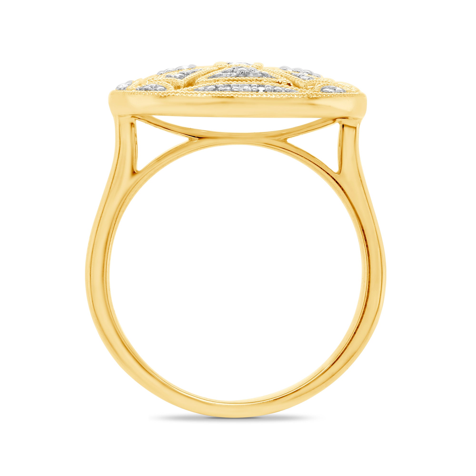 9ct gold art deco style diamond ring 0.25ct