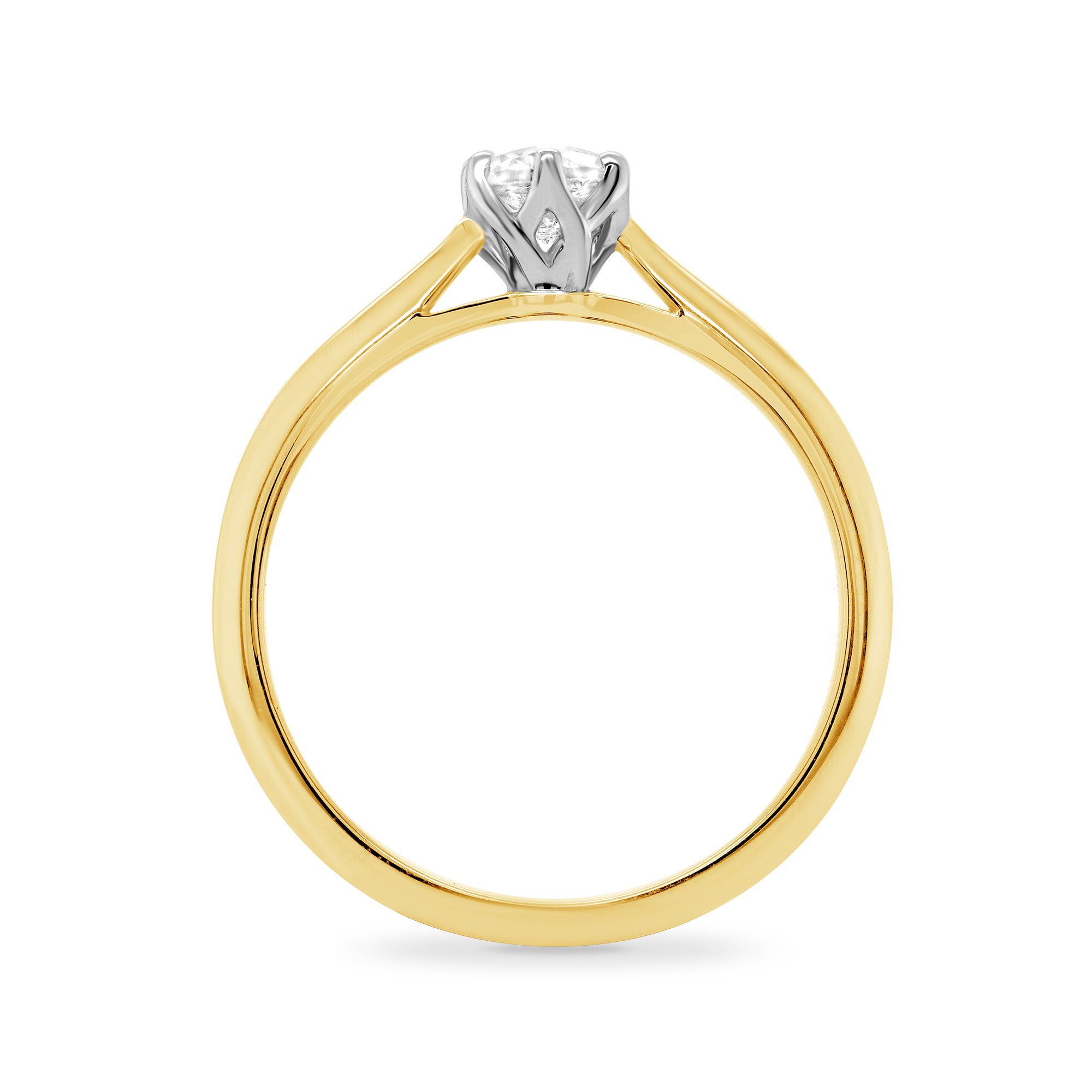 9ct gold six claw single stone diamond ring 0.33ct