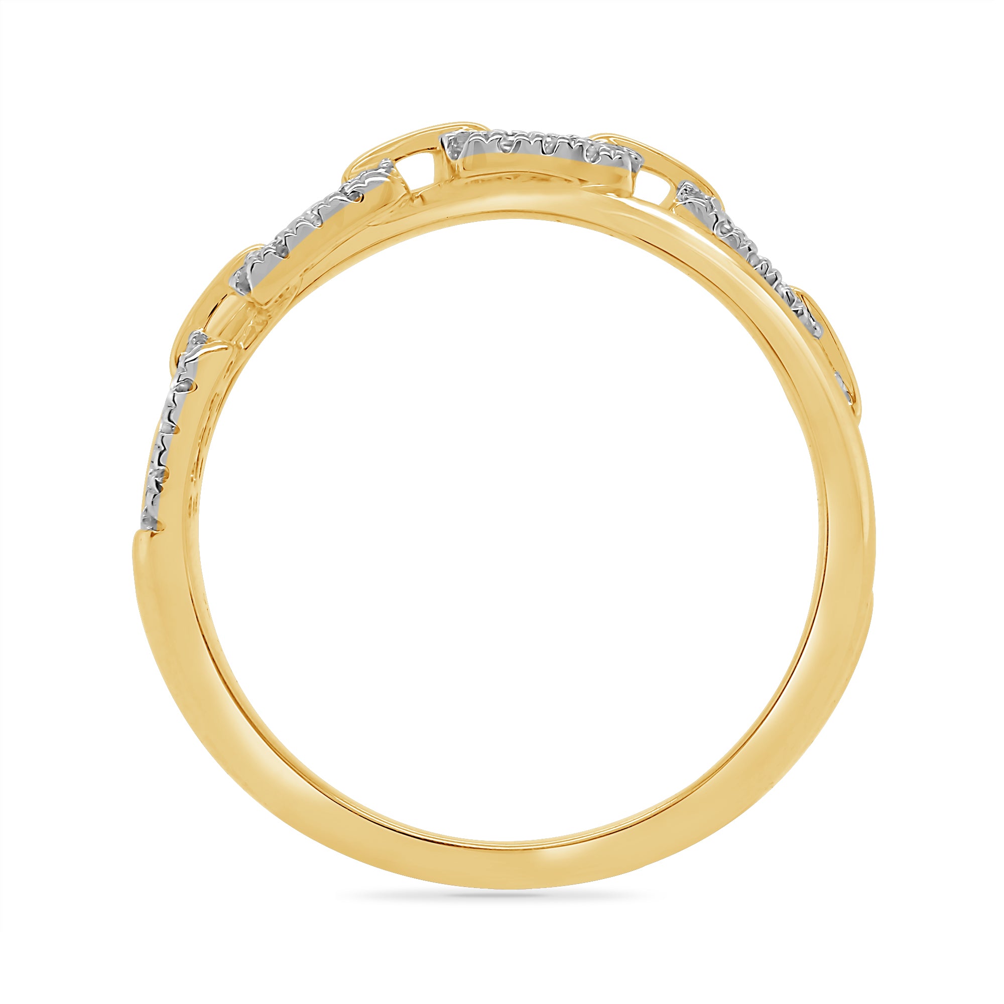 9ct gold diamond set crossover ring 0.21ct