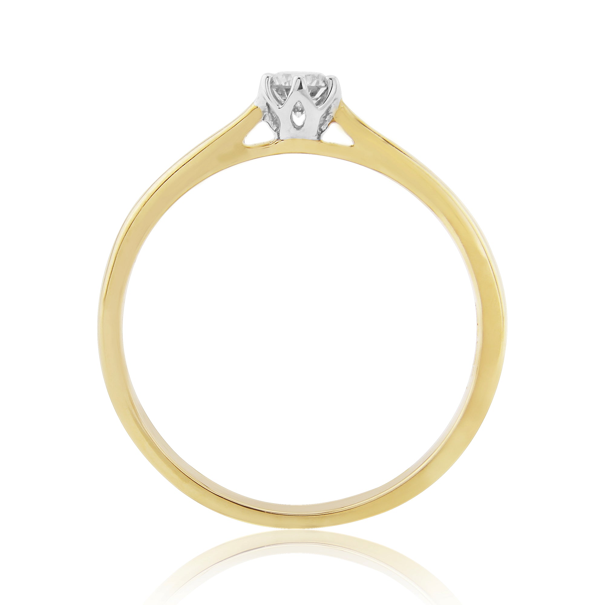 9ct gold six claw single stone diamond ring 0.15ct