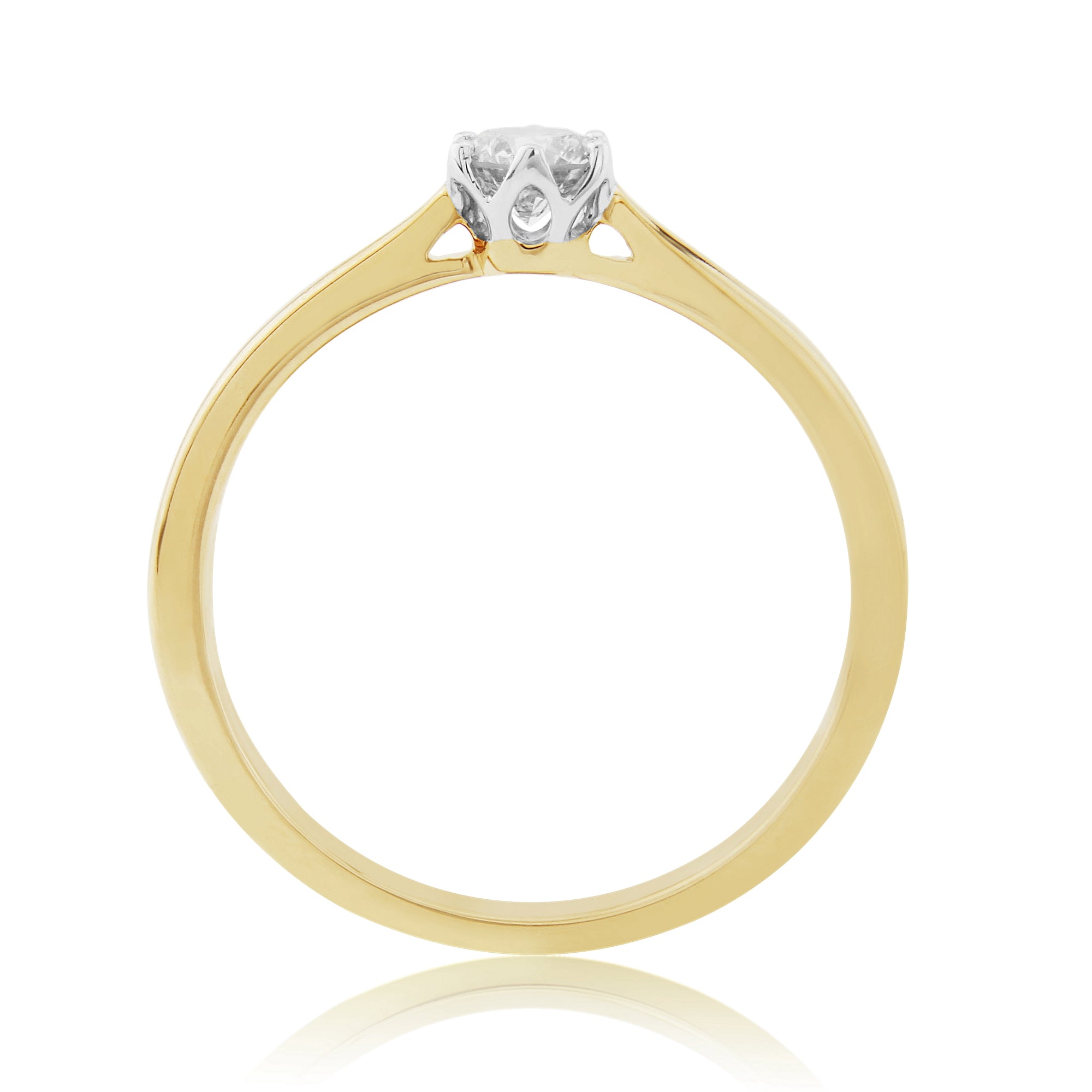 9ct gold six claw single stone diamond ring 0.25ct