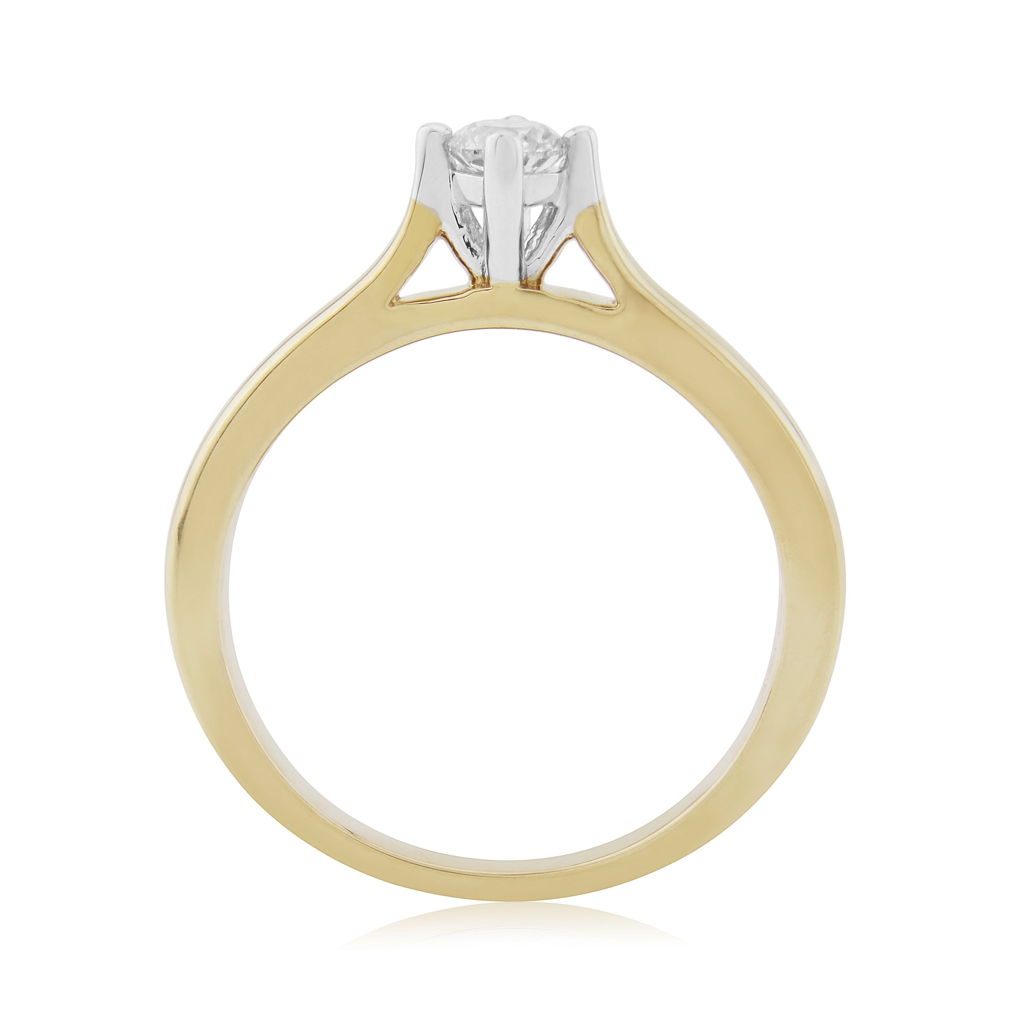 9ct gold four claw single stone diamond ring 0.25ct