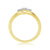 9ct gold three stone diamond ring 0.25ct