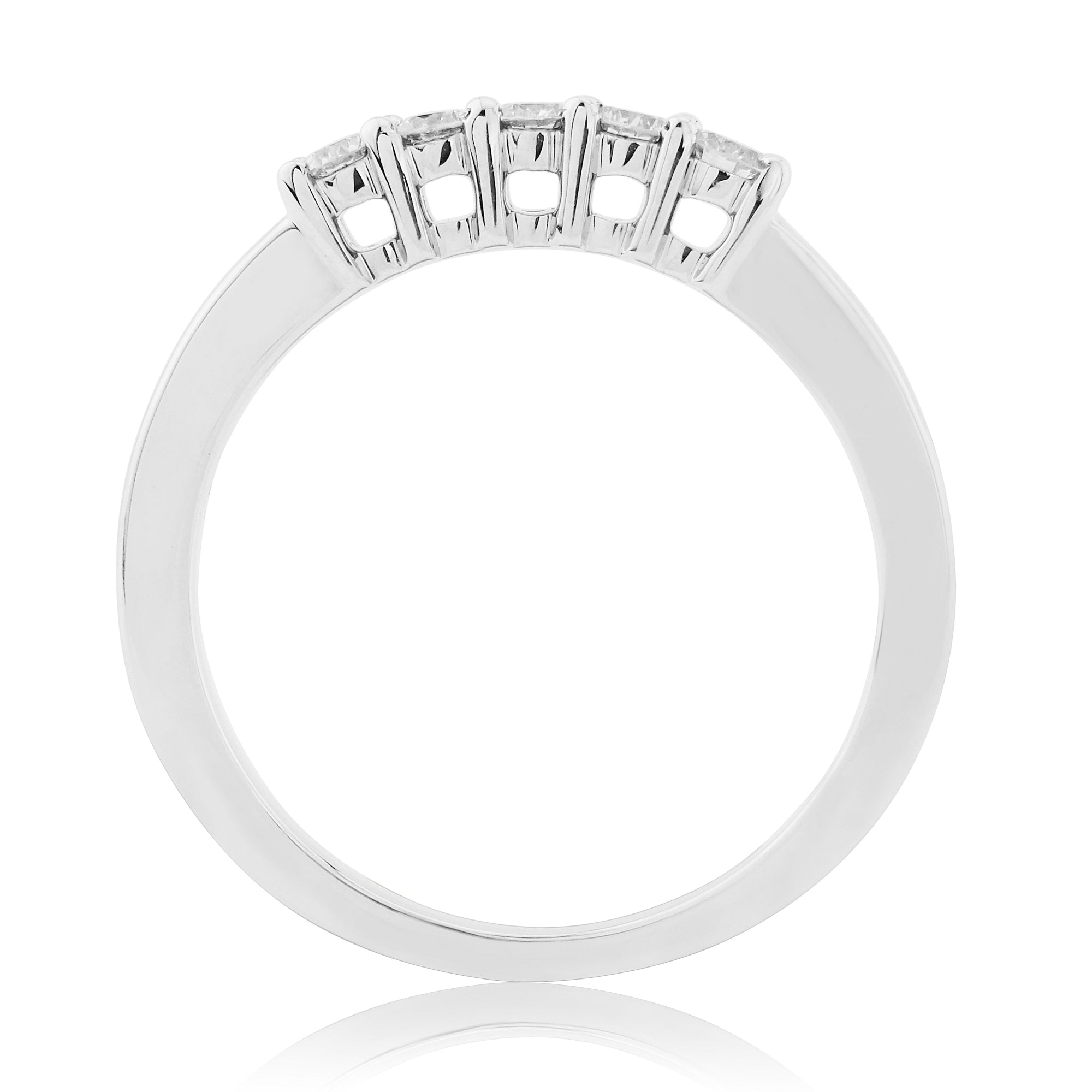 9ct white gold five stone diamond ring 0.25ct