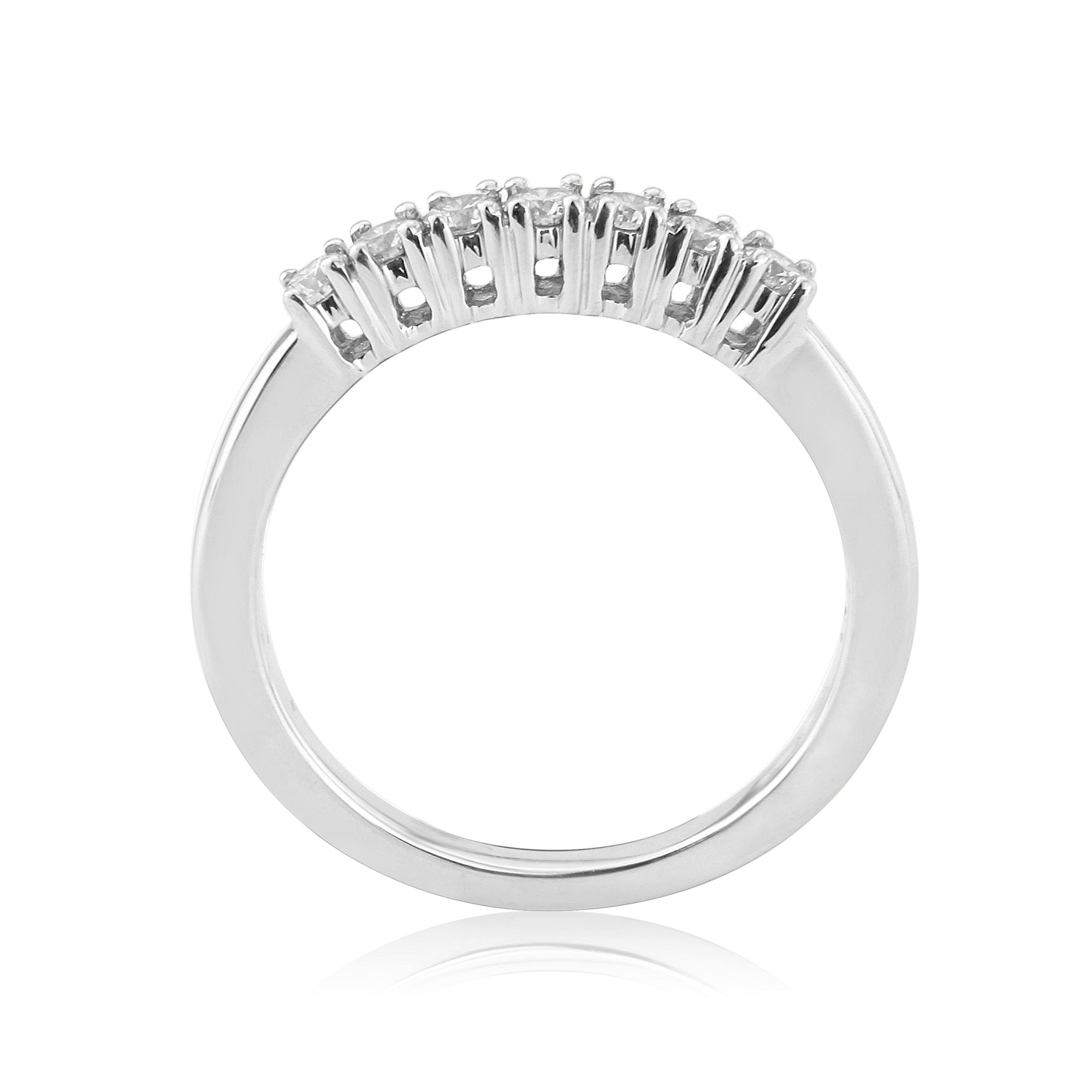 9ct white gold seven stone diamond ring 0.33ct