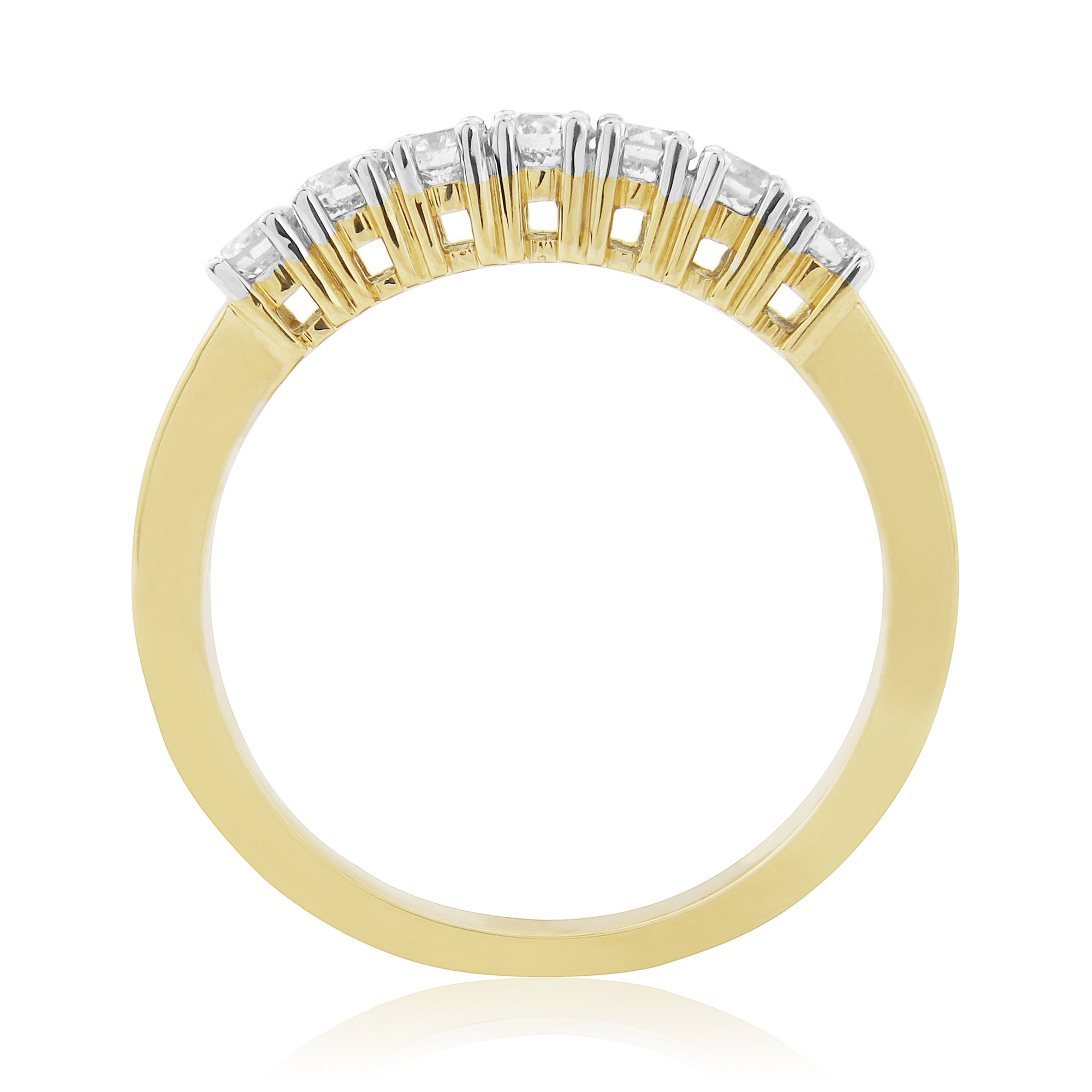 9ct gold seven stone diamond ring 0.50ct