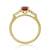 9ct gold 7x5mm oval ruby & diamond cluster set shoulder ring 0.22ct