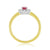 9ct gold 6x4mm oval ruby & diamond cluster ring 0.16ct