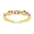 9ct gold ruby & diamond swirl half eternity ring 0.05ct