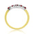 9ct gold 2mm round ruby & diamond wishbone ring 0.11ct