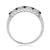 9ct white gold 2mm round sapphire & diamond half eternity ring 0.14ct