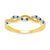 9ct gold sapphire & diamond swirl half eternity ring 0.05ct