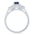 9ct white gold 5mm cushion shape sapphire & diamond ring 0.15ct