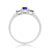 9ct white gold 6x4mm octagon cut tanzanite & baguette diamond shoulders ring 0.12ct