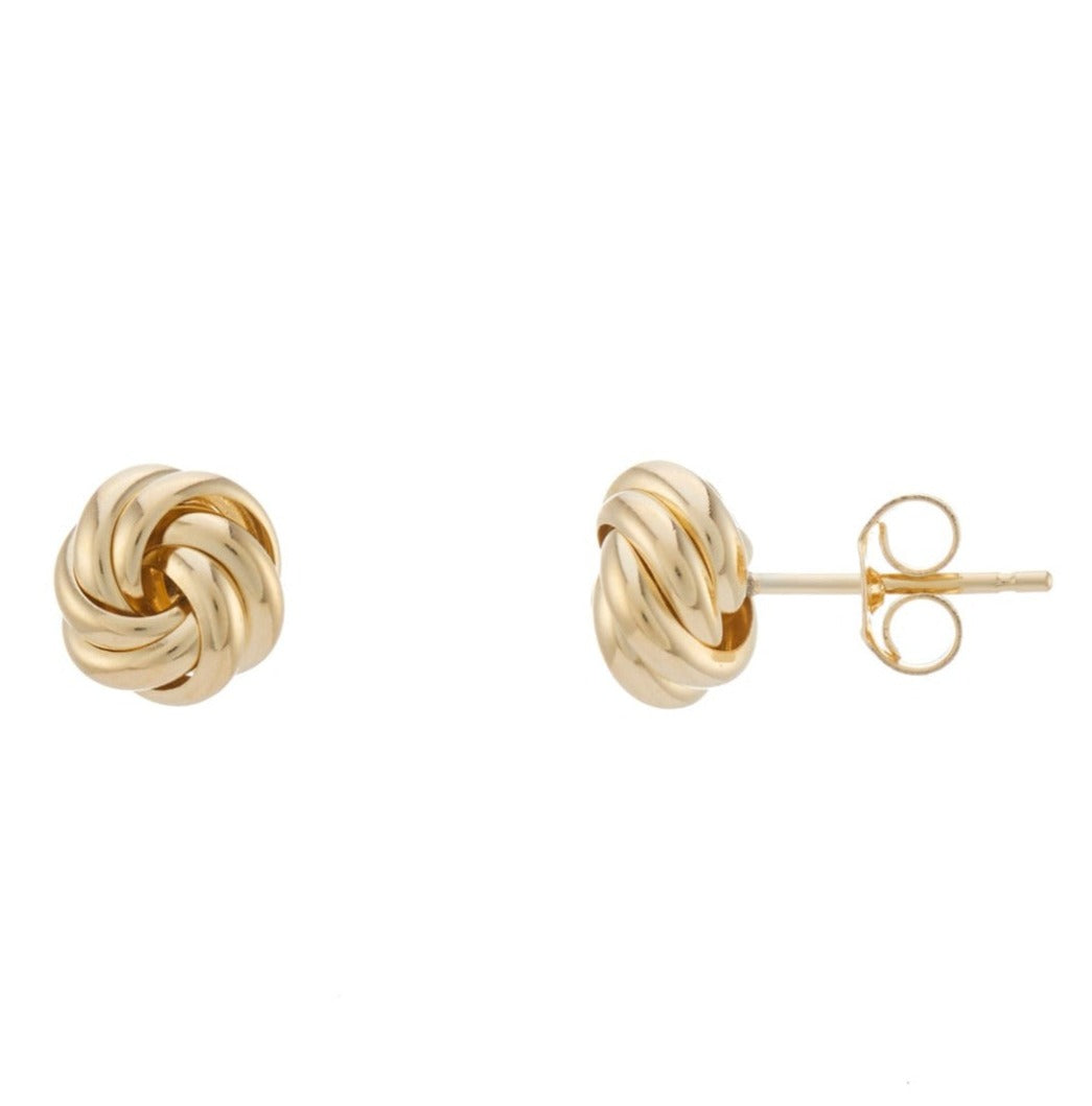 9ct yellow gold knot studs