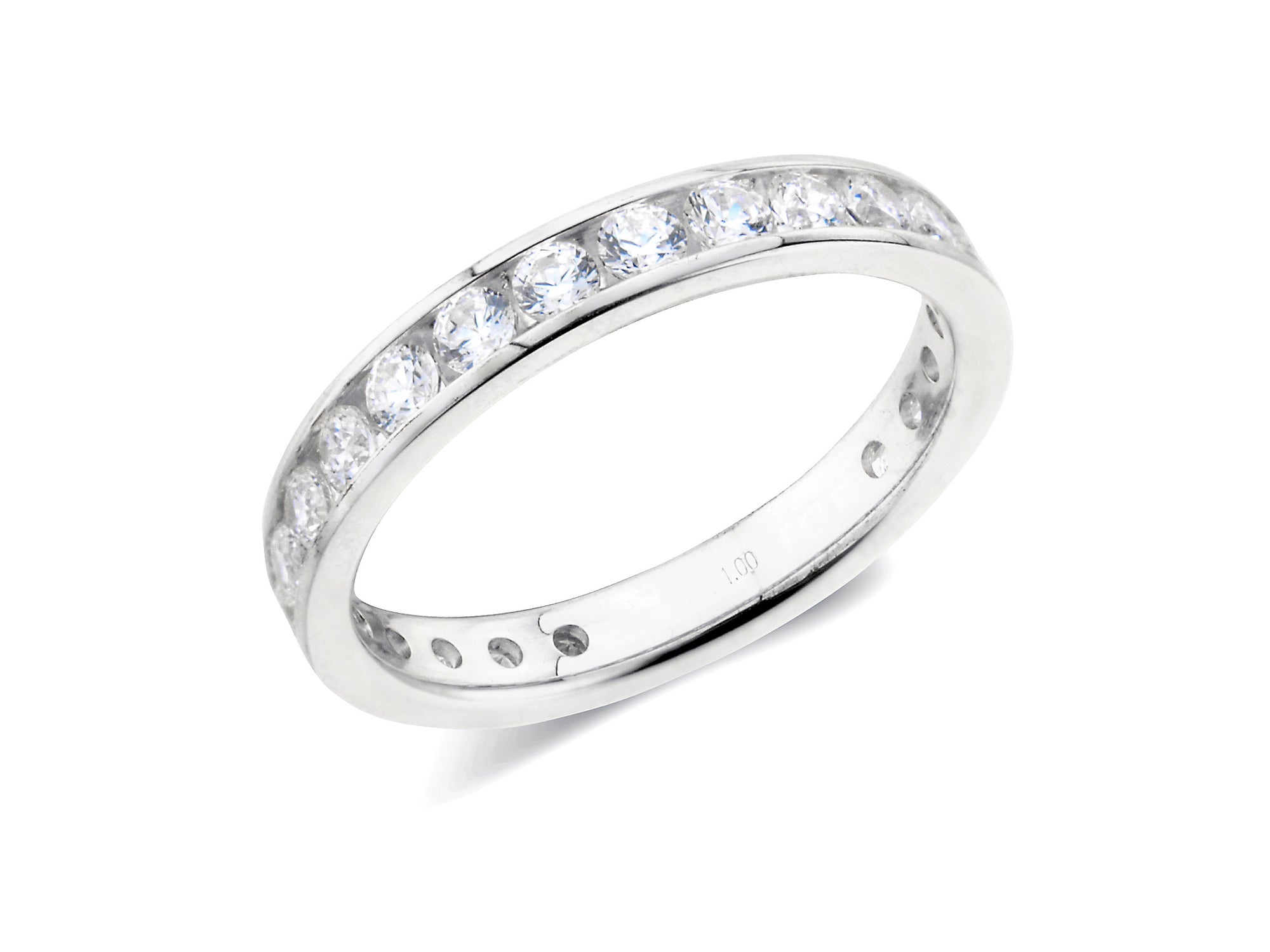 1.00ct channel set brilliant cut full diamond band ring