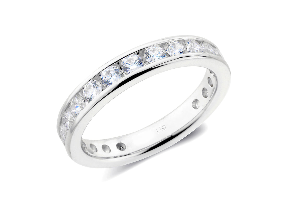 1.50ct channel set brilliant cut full diamond band ring