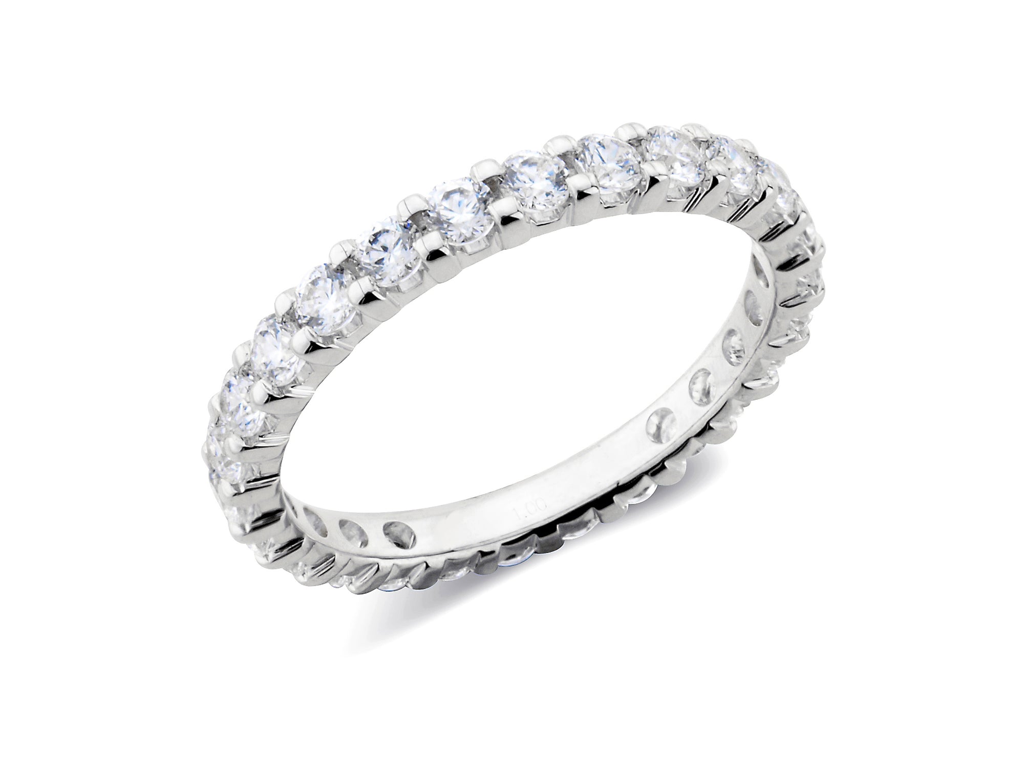 1.00ct claw set brilliant cut full diamond band ring