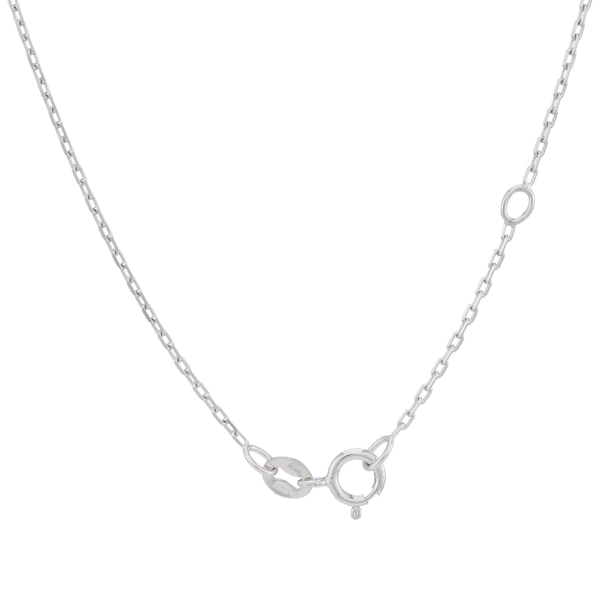 9ct white gold 17&quot;/18” diamond cut trace chain