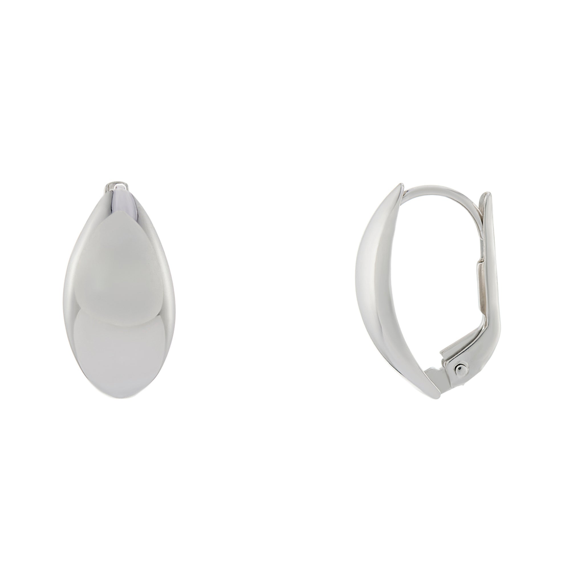 9ct white gold plain huggy earrings