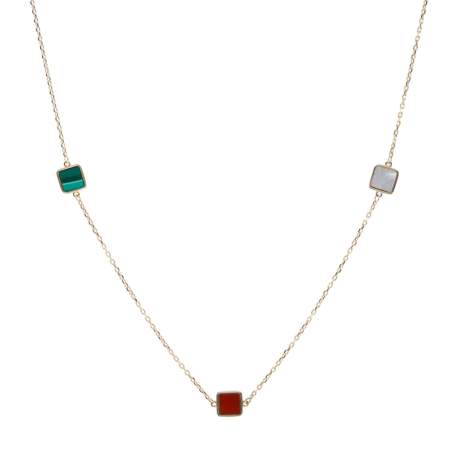 9ct gold  stone set necklace