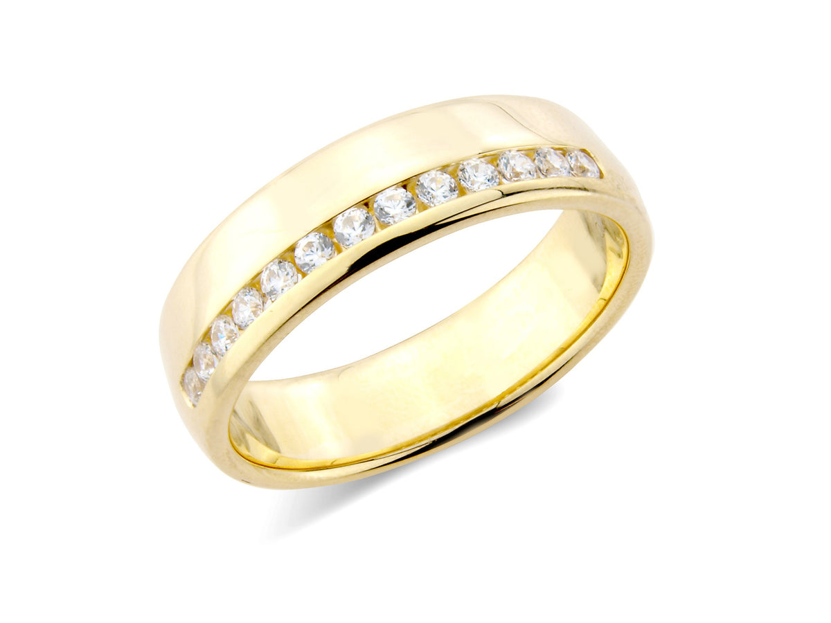 0.25ct channel set brilliant cut diamond band ring