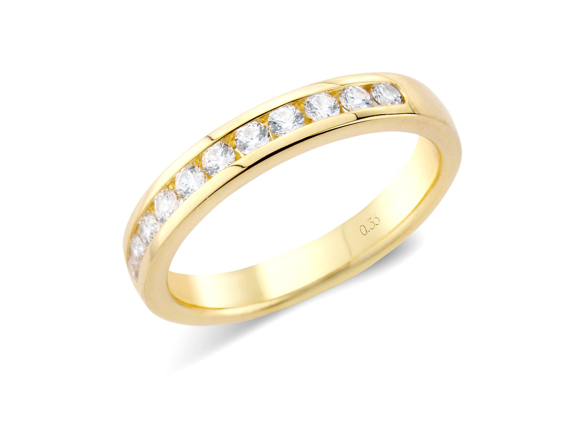 0.33ct channel set brilliant cut diamond band ring