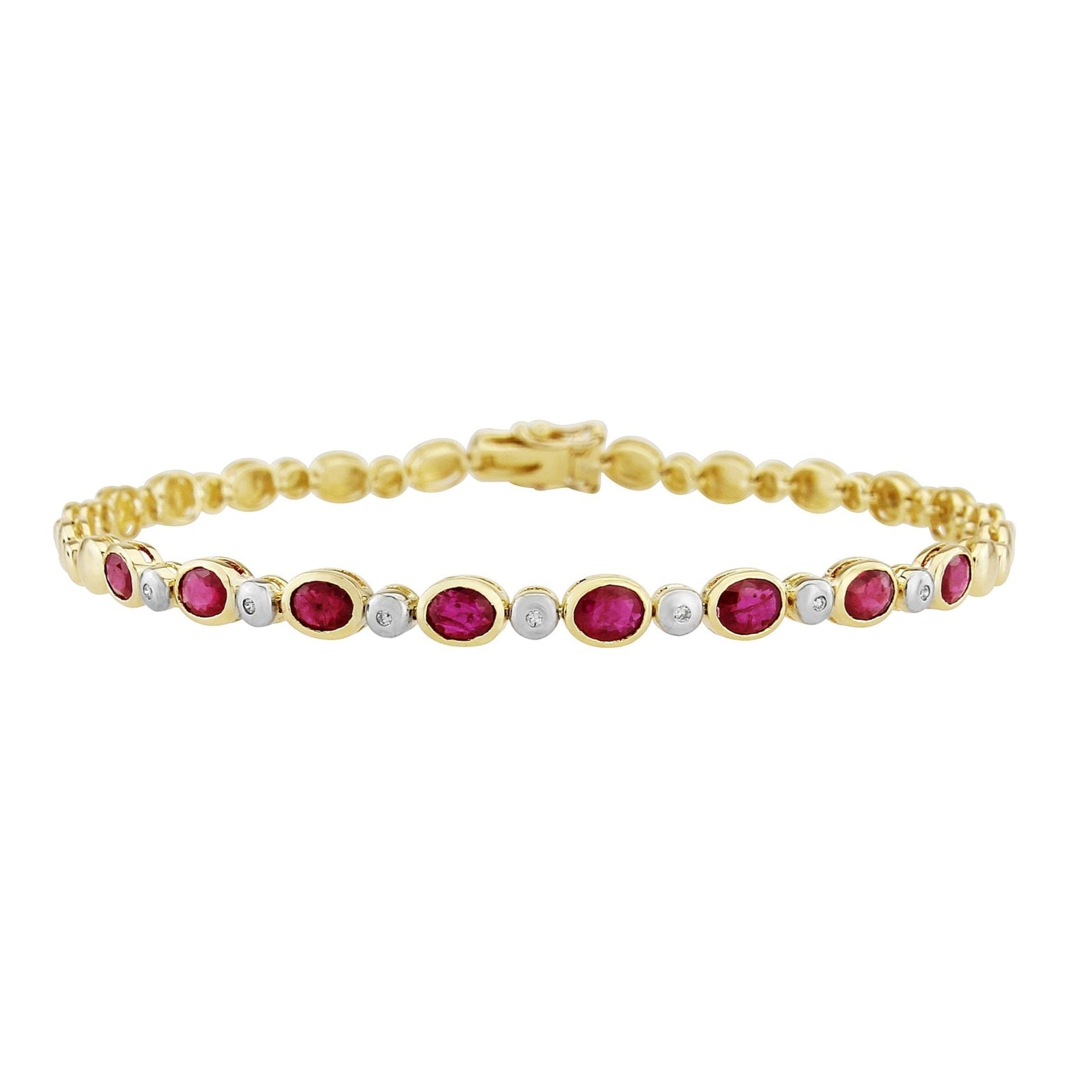 9ct ruby & diamond bracelet 0.03ct