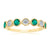 9ct gold 3mm round emerald & miracle plate diamond half et ring 0.03ct