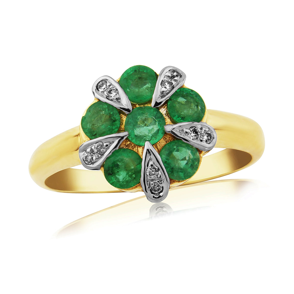 9ct emerald &amp; diamond ring 0.06ct