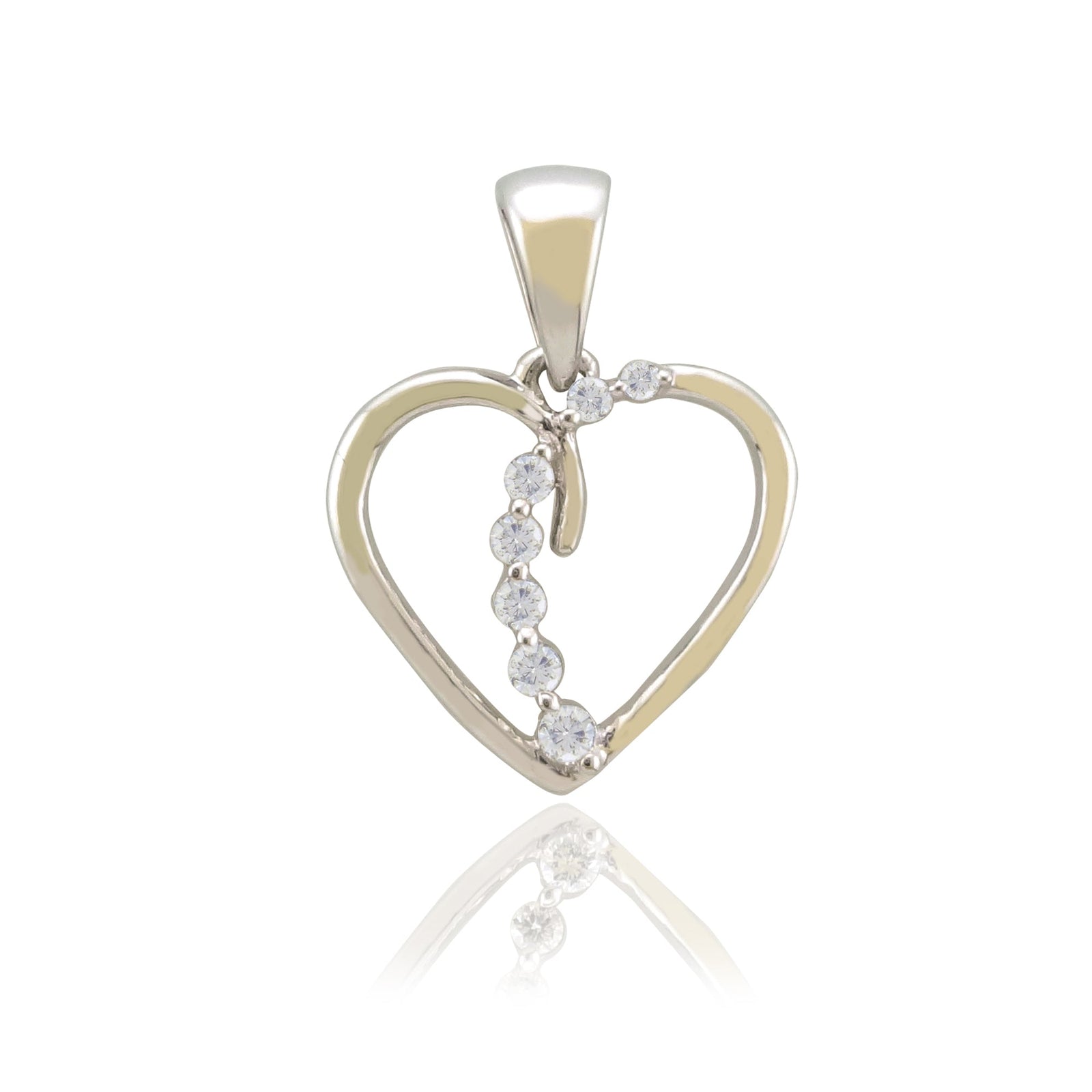 9ct gold 'journey' diamond set heart pendant 0.10ct