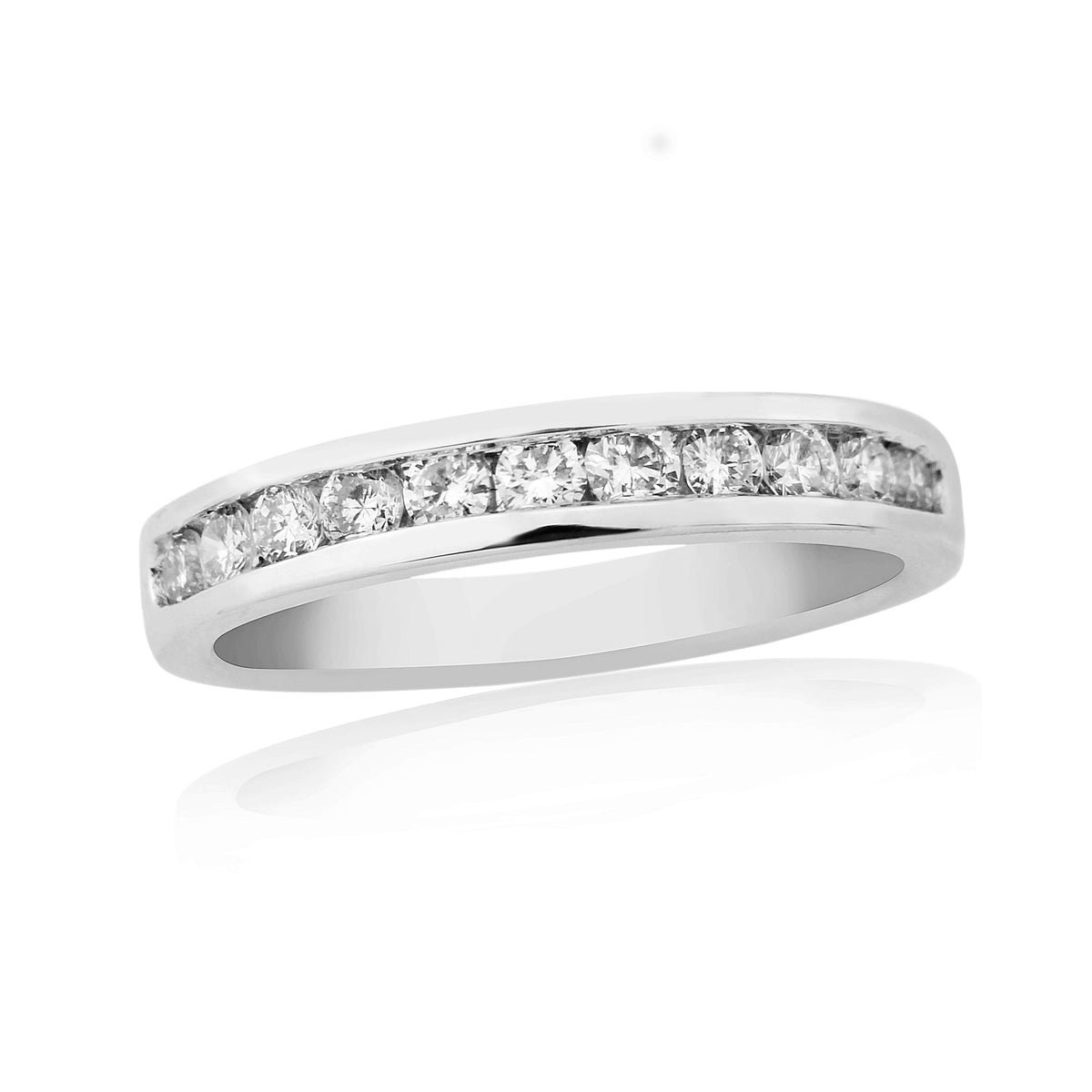 9ct white gold channel set diamond half eternity ring 0.50ct